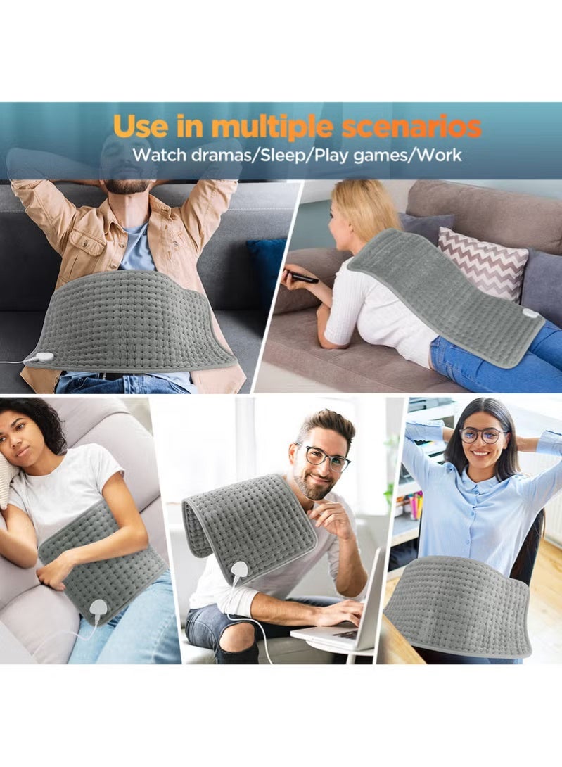 ABJ Electric Heating Pad for Pain Relief Neck, Shoulder, Back, Abdominal, Cramps, and Leg. 9 Temperature options, 4 Timer Settings, Automatic Shut-Off, Machine Washable, Large 30cm x 60cm Massager. - Image 2